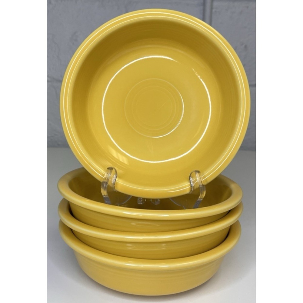 Fiestaware Sunflower Yellow Couple Cereal Bowl 7" SET OF 4 Soup Bowl Fiesta
